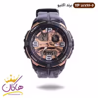 ساعت پسرانه اکتیو دو زمانه مشکی رزگلد کد 18766/06 yp