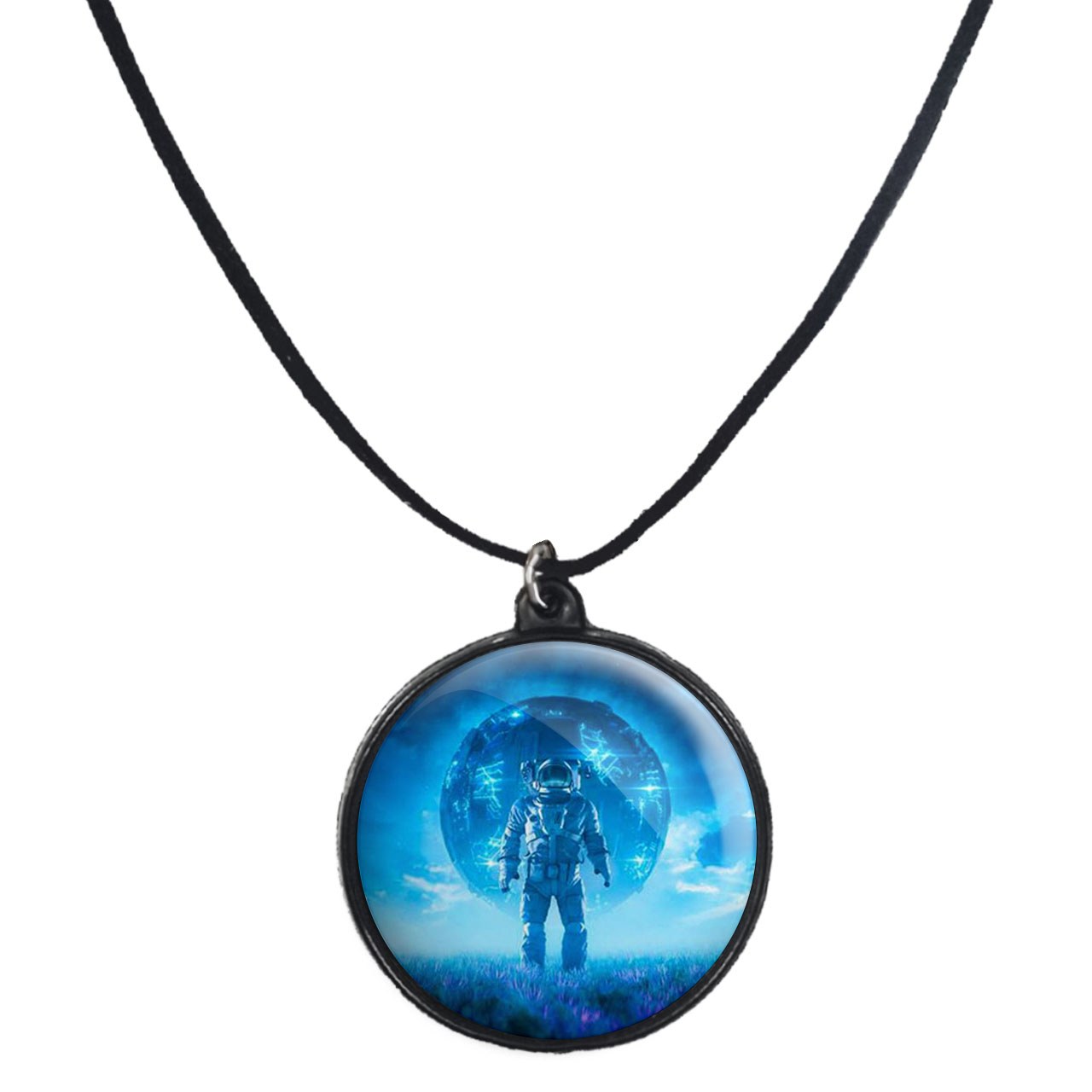 گردنبند پرمانه طرح فضانورد کد pmb.10429 مدل دو طرفه