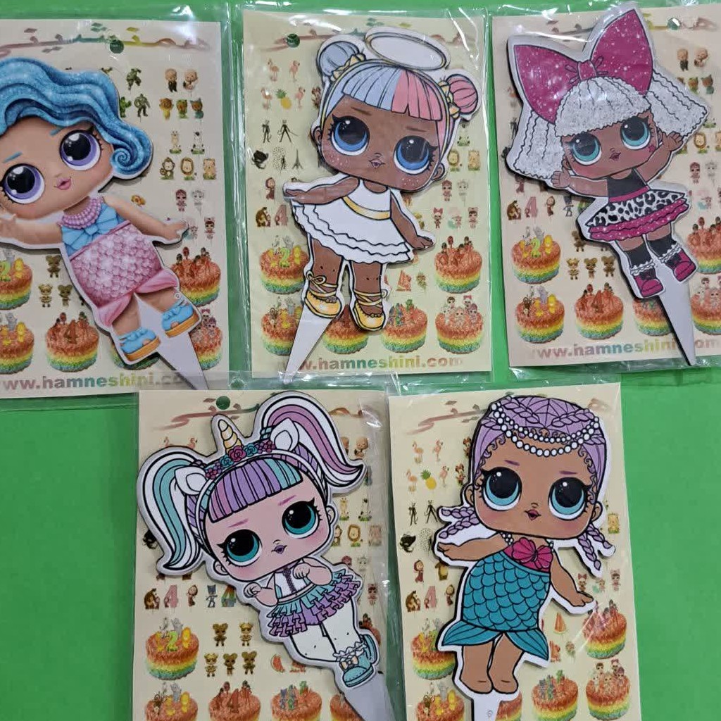 بسته 5 عددی تاپر 15 سانتی روکیکی تم تولد ال و ال سورپرایز کد 03