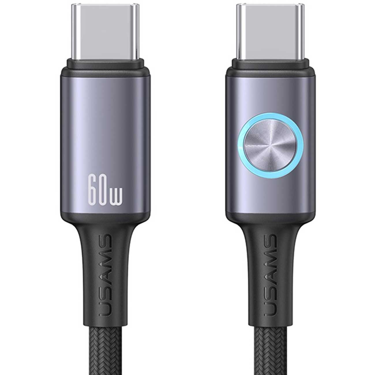 کابل فست شارژ تایپ‌سی به تایپ‌سی 60 وات 1.2 متری یوسامز SJ752