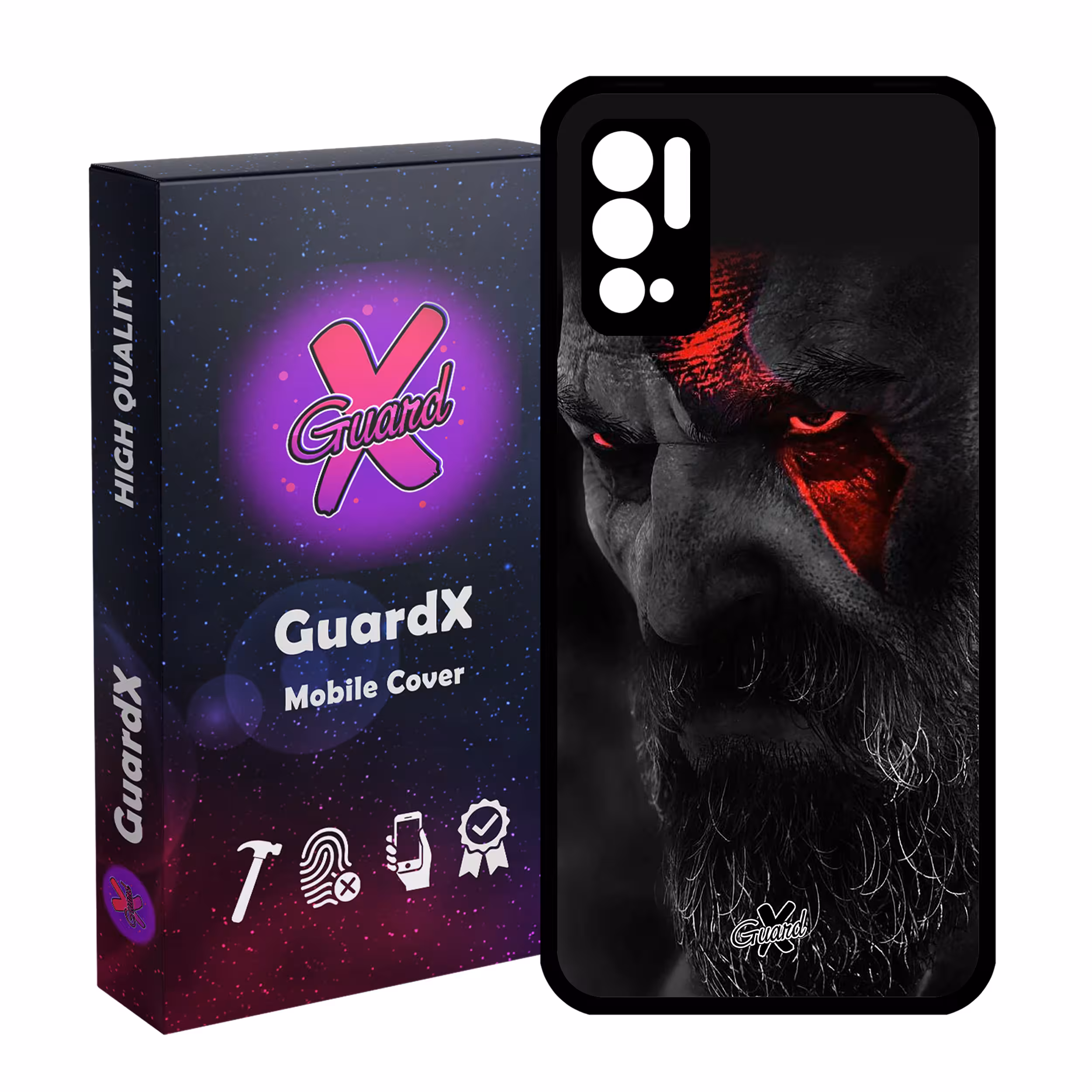 کاور گارد ایکس طرح God of War مدل Glass10349 مناسب برای گوشی موبایل شیائومی Redmi Note 10 5G / Poco M3 Pro
