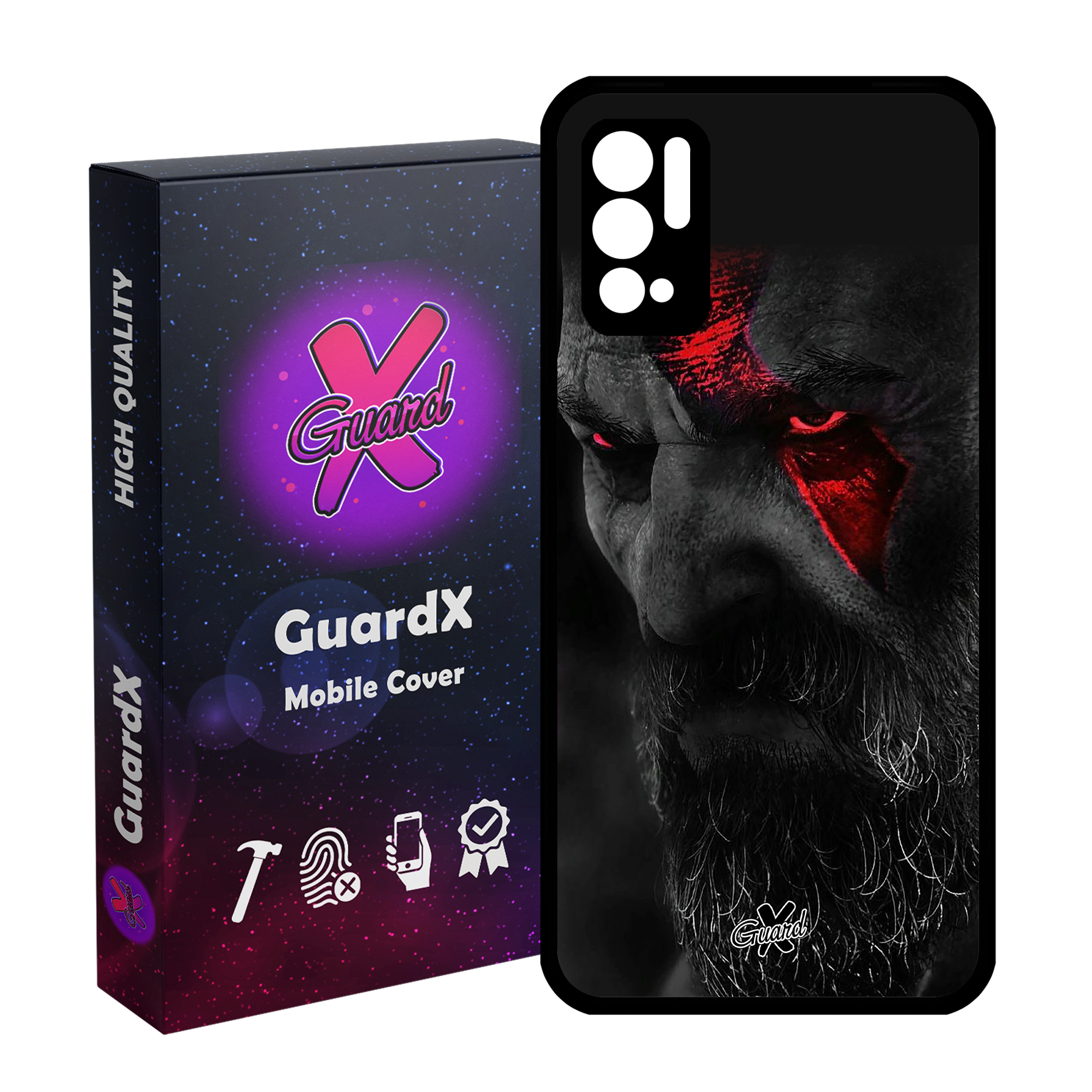 کاور گارد ایکس طرح God of War مدل Glass10349 مناسب برای گوشی موبایل شیائومی Redmi Note 10 5G / Poco M3 Pro