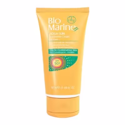کرم ضد آفتاب بی رنگ بایومارین SPF50 مدل 01 مناسب پوست های چرب حجم 50 میلی لیتر