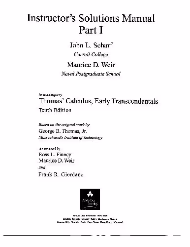 خرید و دانلود نسخه کامل کتاب Thomas' Calculus, Early Trascendentals Instructors Solutions Manual