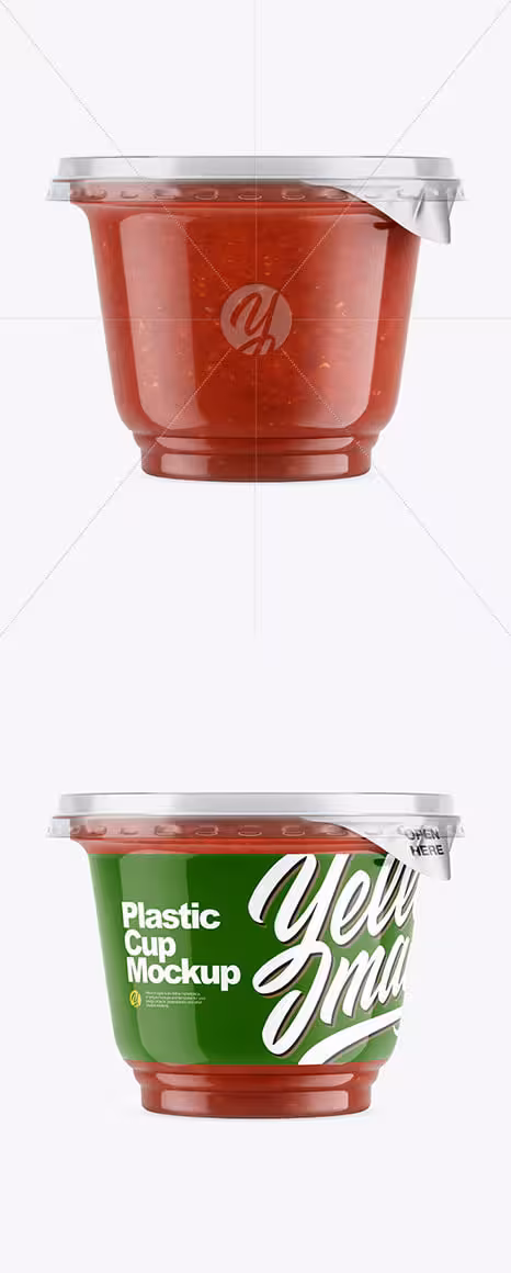 دانلود Plastic Cup w/ Sauce Mockup – ماک آپ لیوان پلاستیکی
