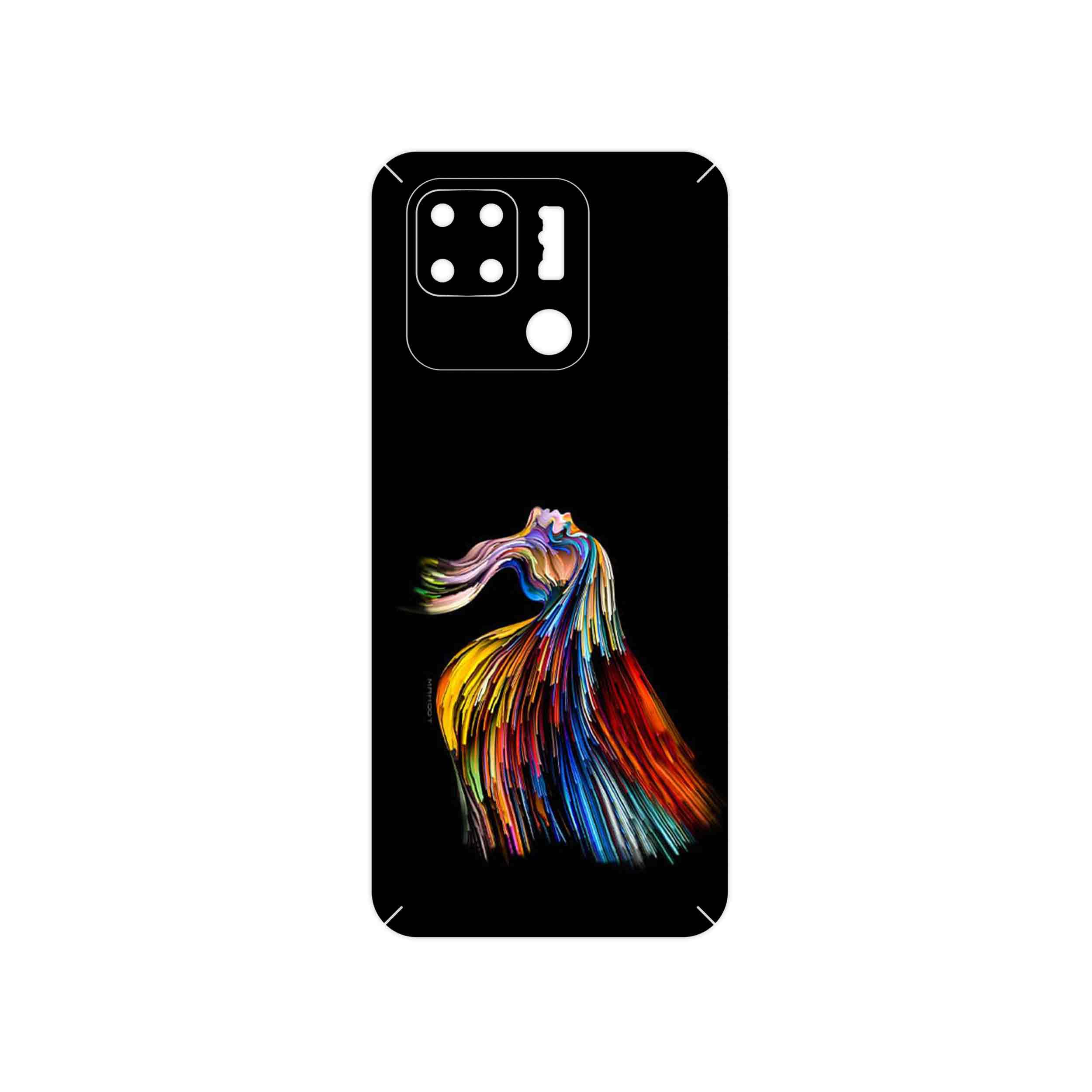 برچسب پوششی ماهوت مدل Rainbow Hair Digital Art مناسب برای گوشی موبایل شیائومی Redmi 10C