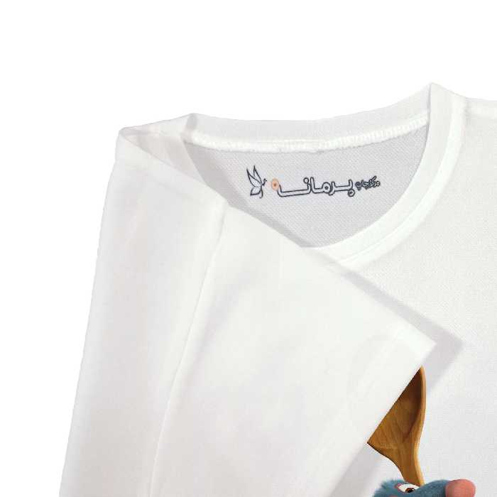 تی شرت آستین کوتاه بچگانه پرمانه طرح موش سر آشپز کد pmt.6994