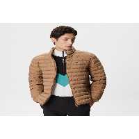 کاپشن چند رنگ مردانه مانتو قهوه ای لحاف یقه ایستاده Lacoste