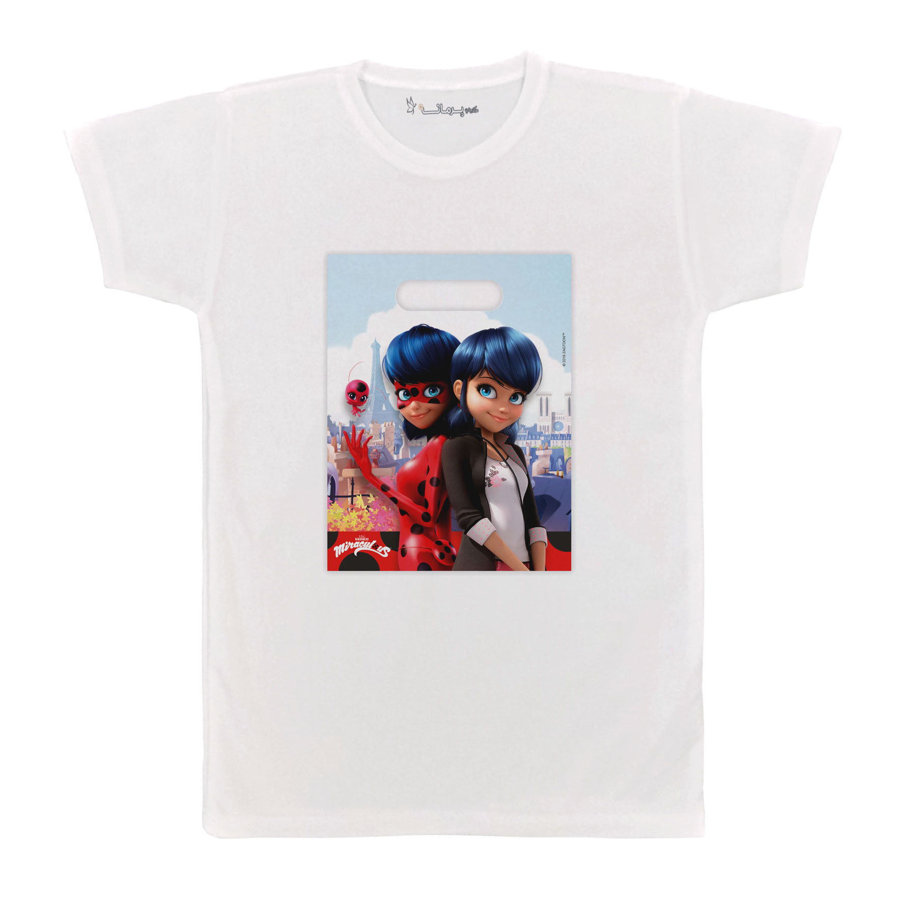 تی شرت بچگانه پرمانه طرح دختر کفشدوزکی کد pmt.289