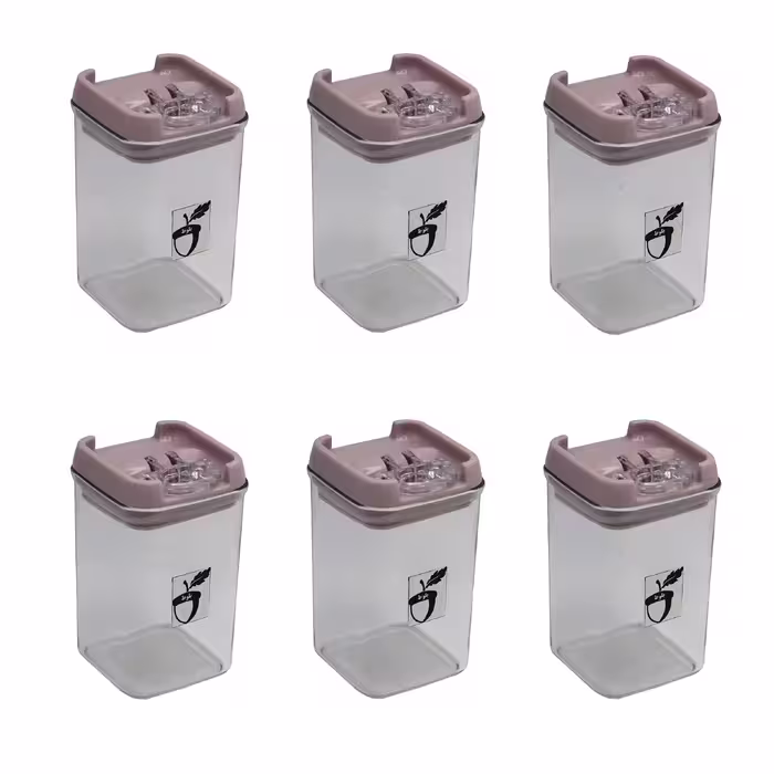 ست جای ادویه 6 پارچه مدل بلوط کد YP-SIZE2-7.5x7.5x13CM