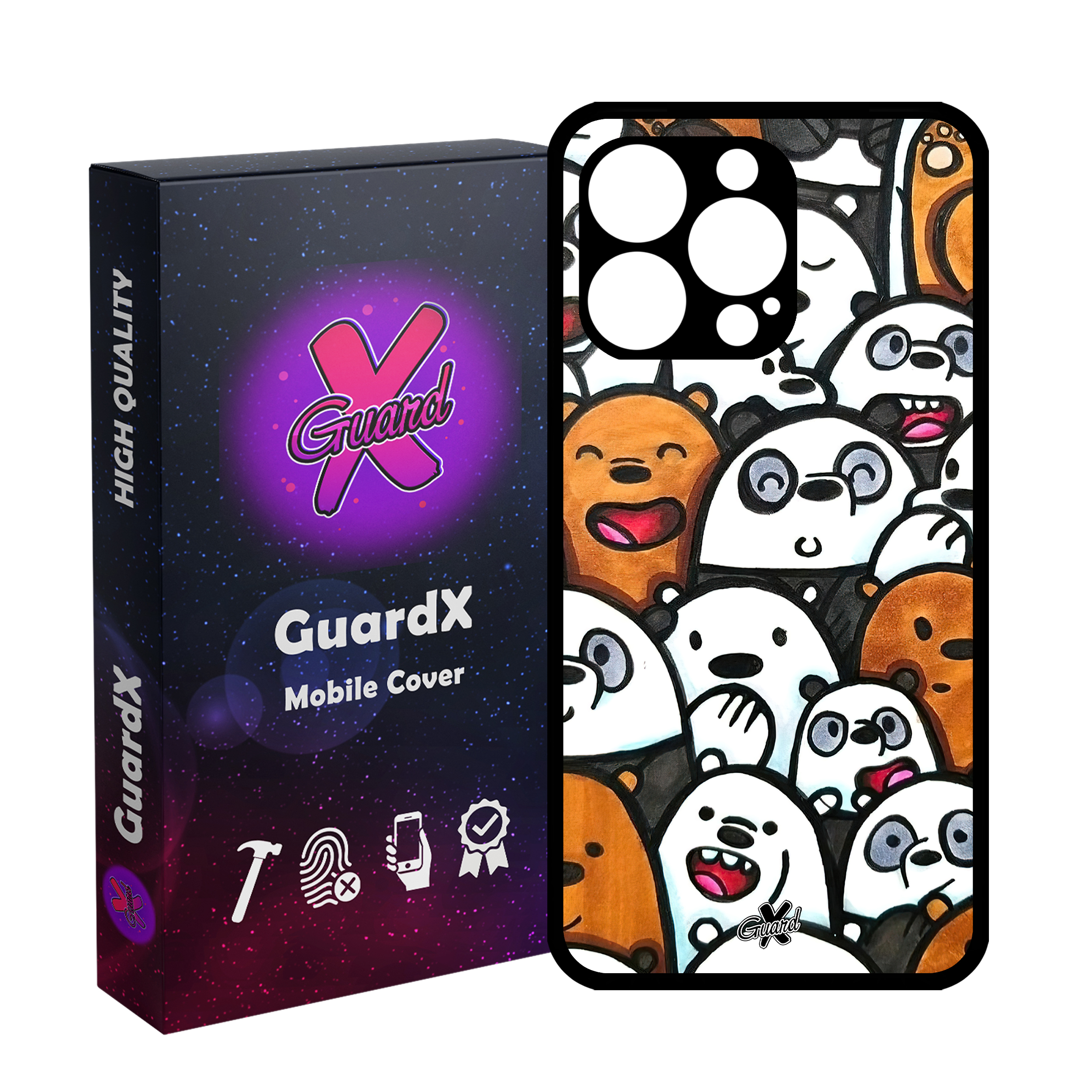 کاور گارد ایکس طرح خرس های کله فندقی مدل Glass10555 مناسب برای گوشی موبایل اپل iPhone 13 Pro