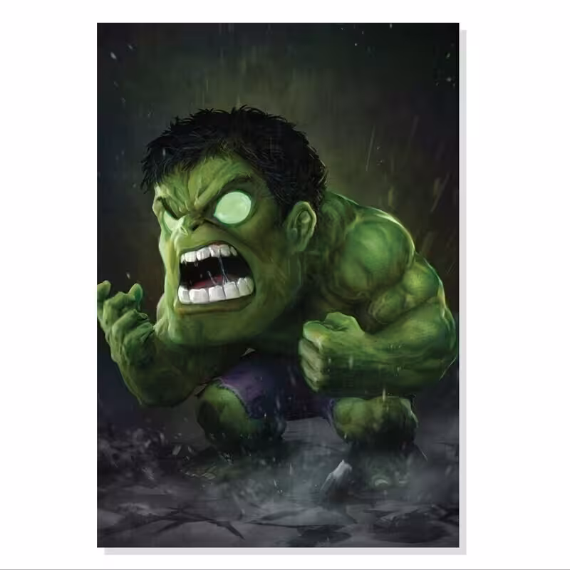 تابلو شاسی طرح هالک کوچولو عصبانی Small Angry Hulk مدل NV0975