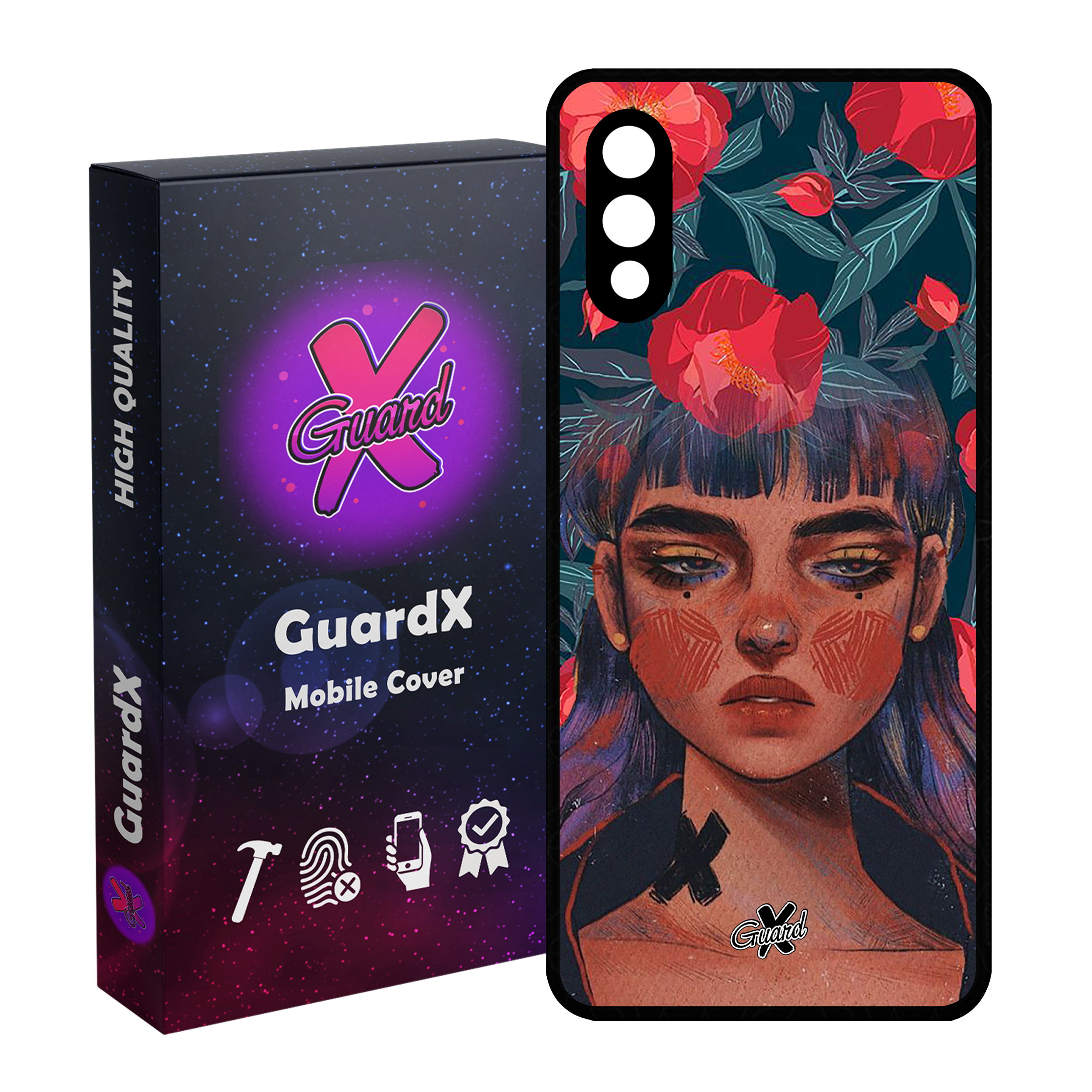 کاور گارد ایکس طرح Girl مدل Glass10334 مناسب برای گوشی موبایل سامسونگ Galaxy A02 / M02