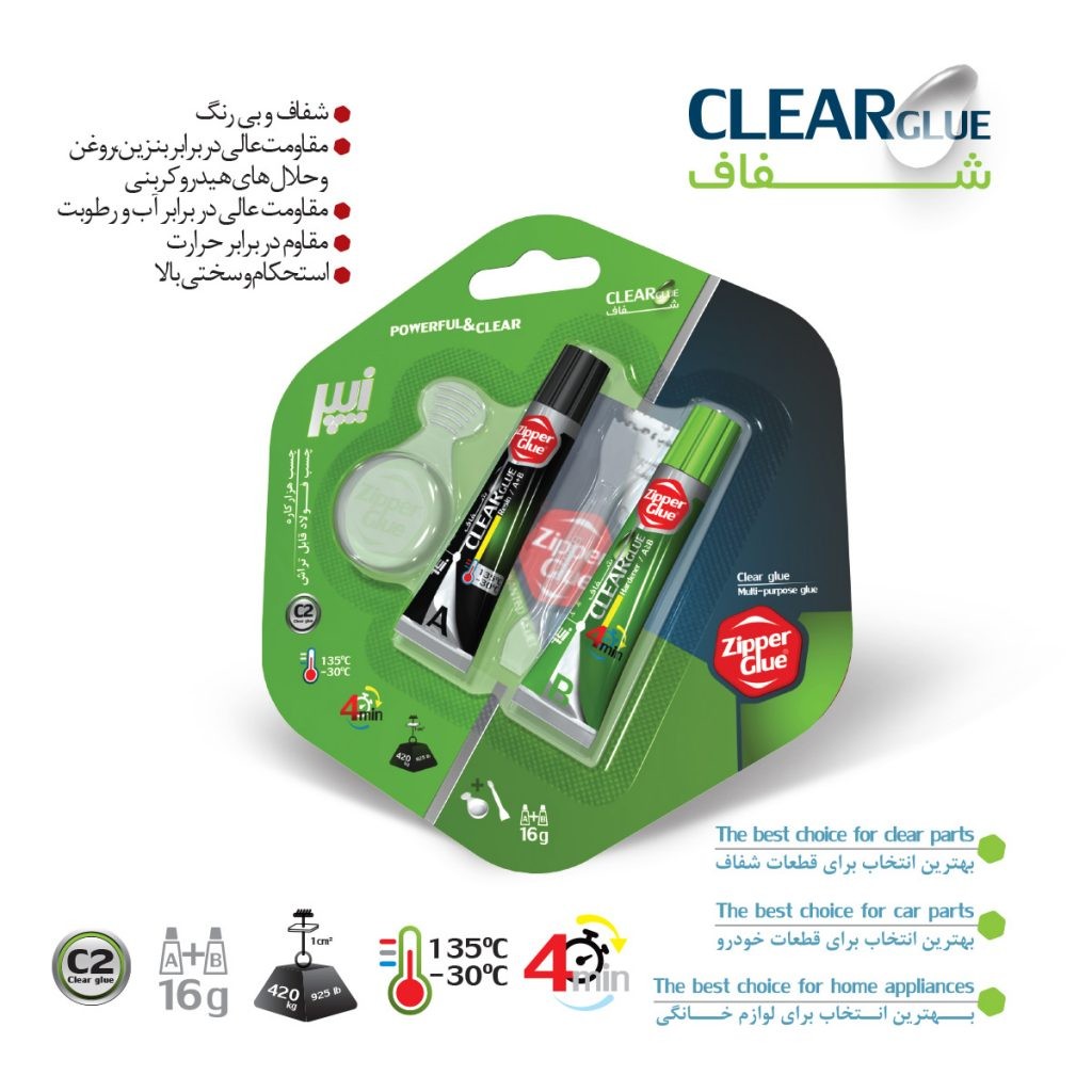 چسب دوقلوی هزار کاره شفاف 16 گرم Ziper C2