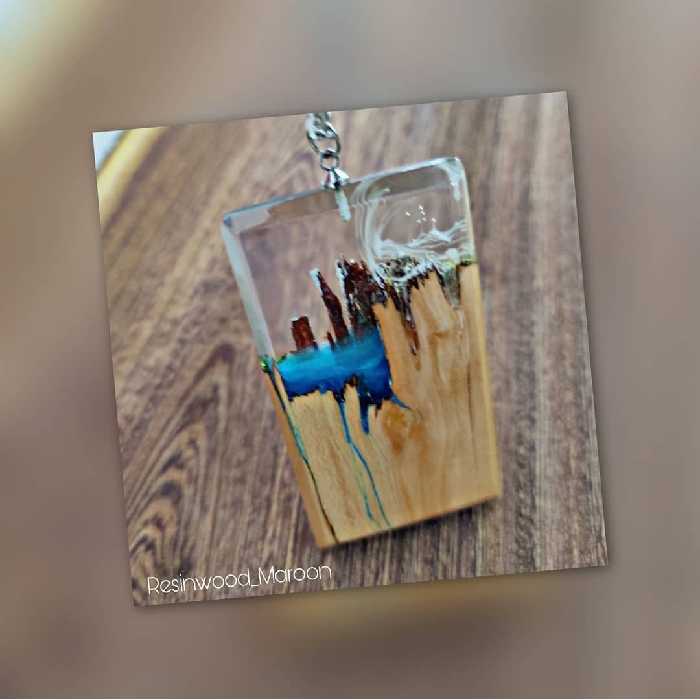 گردنبند چوب و رزین 3بعدی