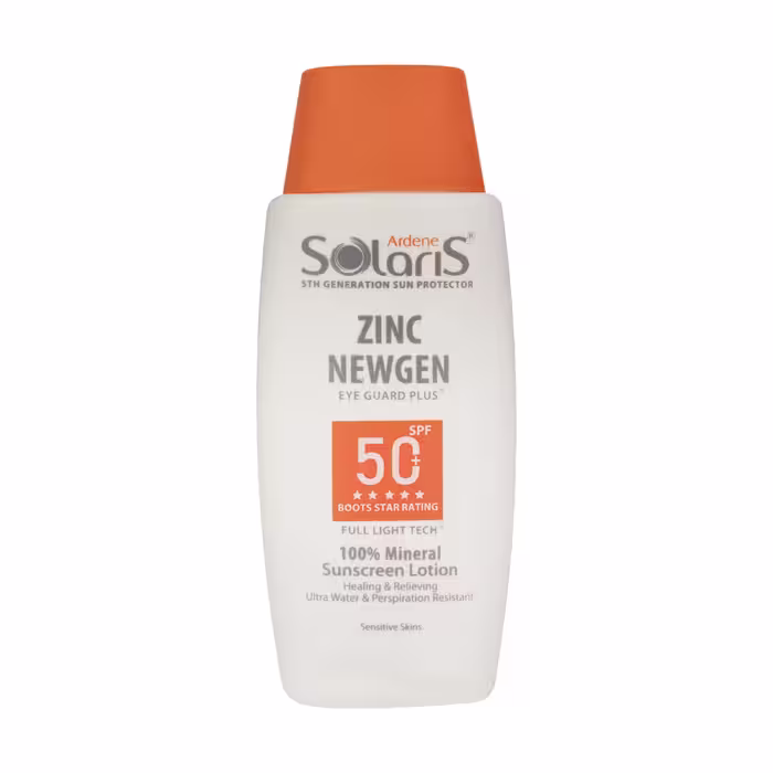 لوسیون ضد آفتاب فیزیکال آردن سولاریس مدل Zinc Newgen با +SPF50 مناسب پوست حساس حجم 100 میلی لیتر