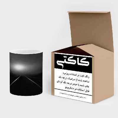 ماگ کاکتی طرح زمینه مشکی فانتزی مدل mgh19553