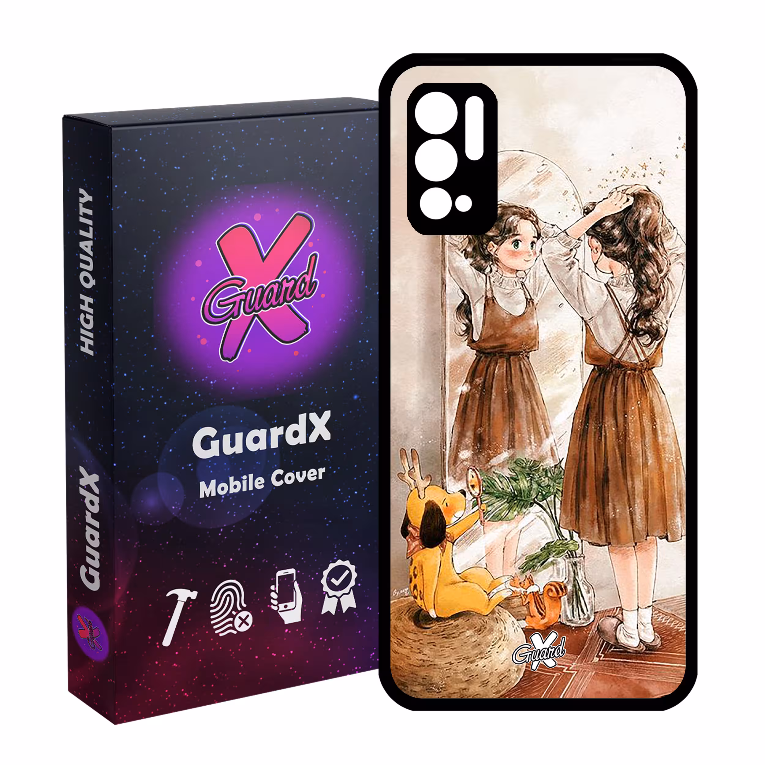 کاور گارد ایکس طرح Girl مدل Glass10306 مناسب برای گوشی موبایل شیائومی Redmi Note 10 5G / Poco M3 Pro