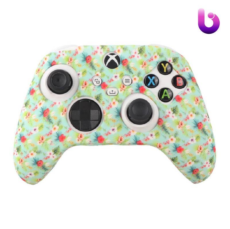 روکش دسته بازی Xbox X/S طرح گل زمینه سبز