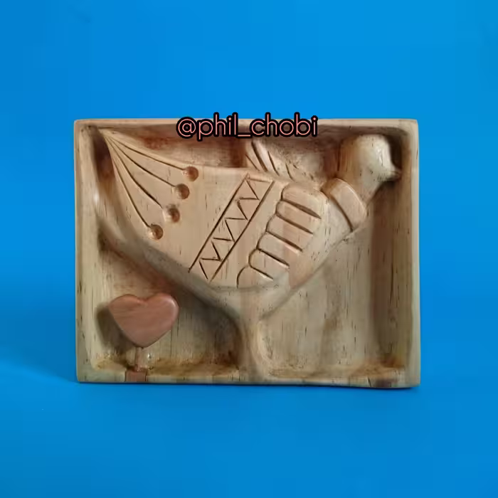 دیوارکوب چوبی و قاب چوبی طرح پرنده