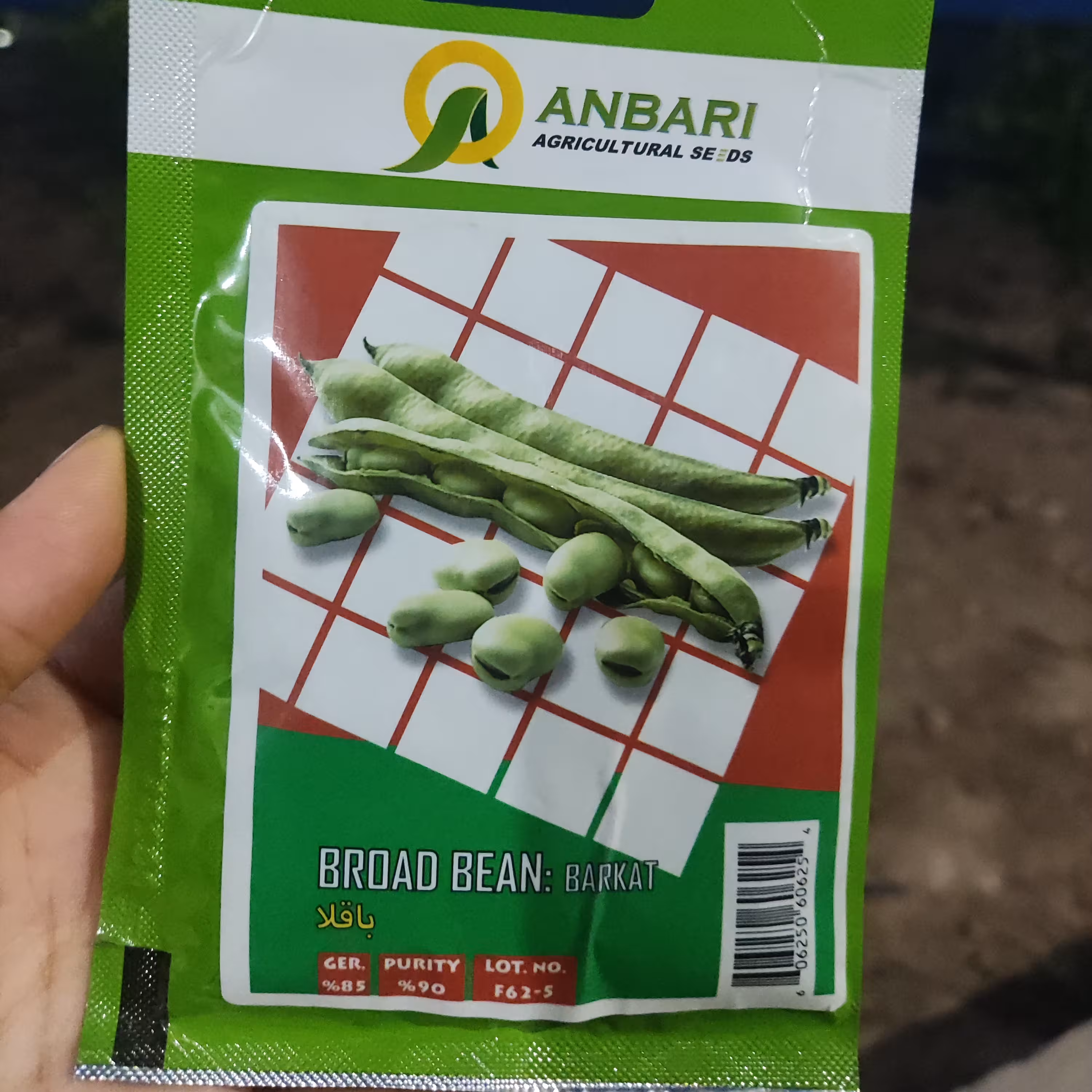بذر باقلاسبز  عنبری پک سه عددی