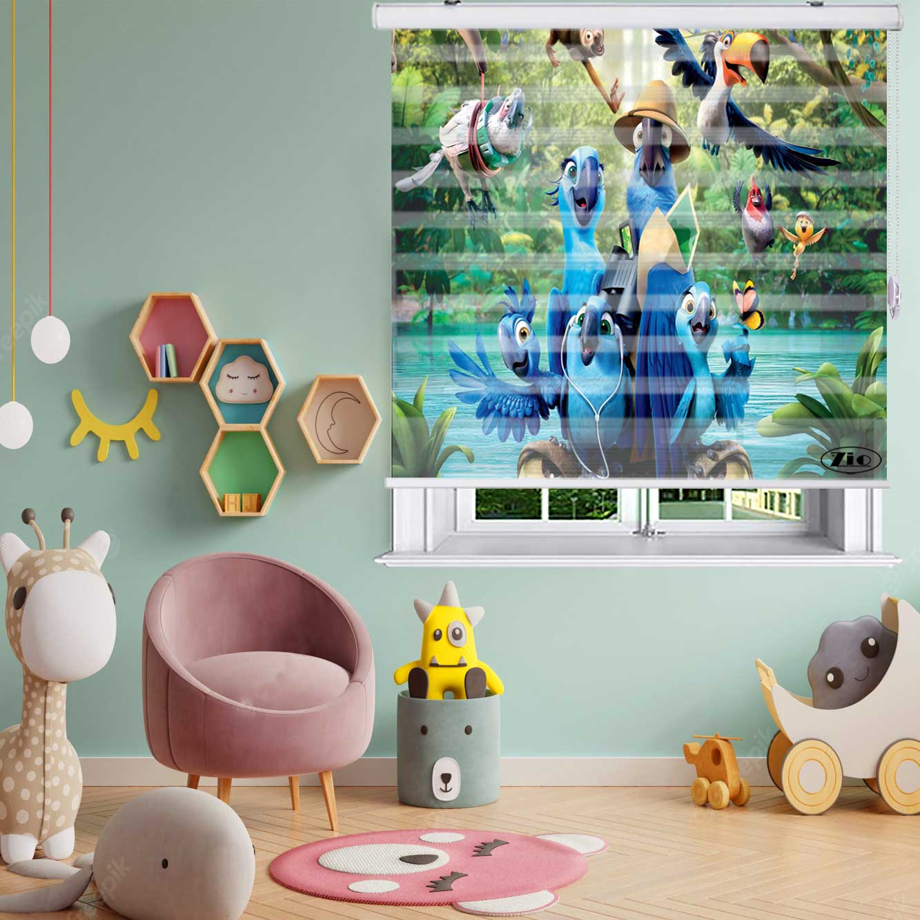  پرده زبرا زیو مدل K3133 سایز 200x280 سانتی متر