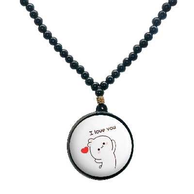 گردنبند پرمانه طرح عاشقانه کد pmd.5310 مدل دو طرفه