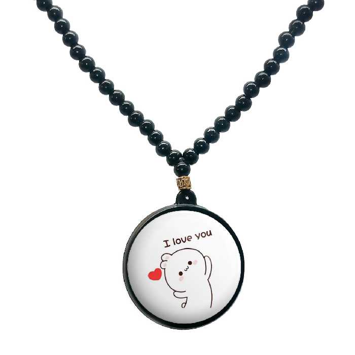 گردنبند پرمانه طرح عاشقانه کد pmd.5310 مدل دو طرفه