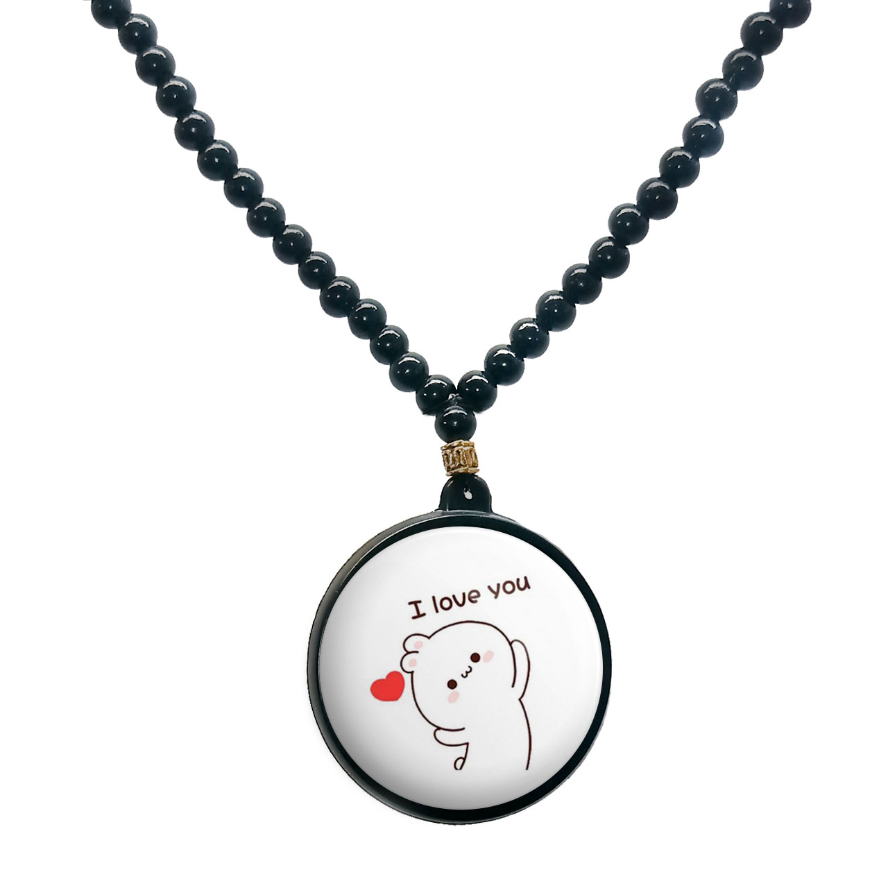 گردنبند پرمانه طرح عاشقانه کد pmd.5310 مدل دو طرفه