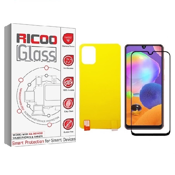محافظ صفحه نمایش ریکوو مدل FUL مناسب برای گوشی موبایل سامسونگ Galaxy A31 به همراه محافظ پشت گوشی | کالا برتری