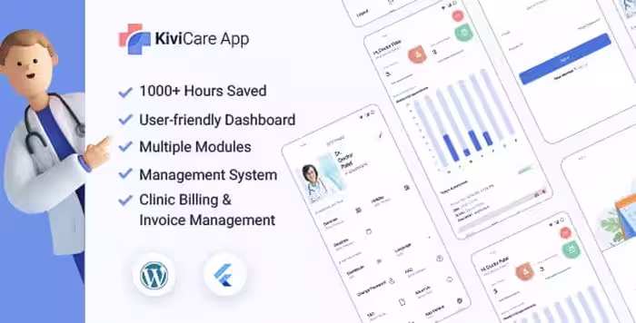 دانلود اپلیکیشن فلاتر پزشکی و کلینیک KiviCare