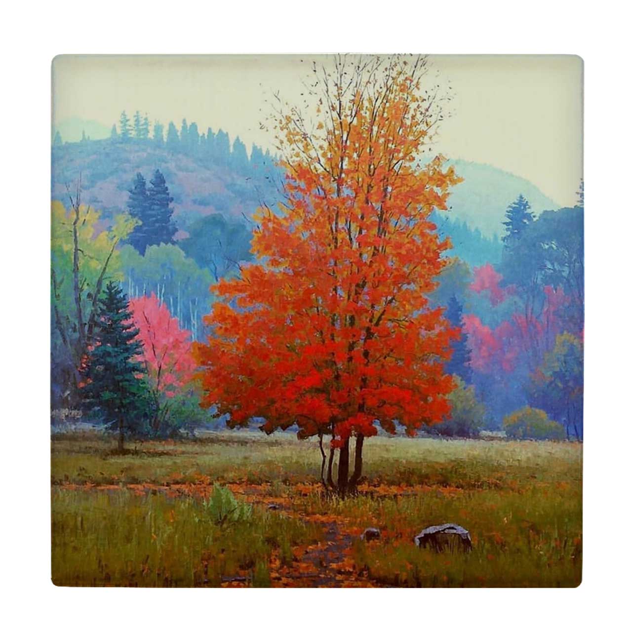  کاشی کارنیلا طرح نقاشی درخت کد wkk3418