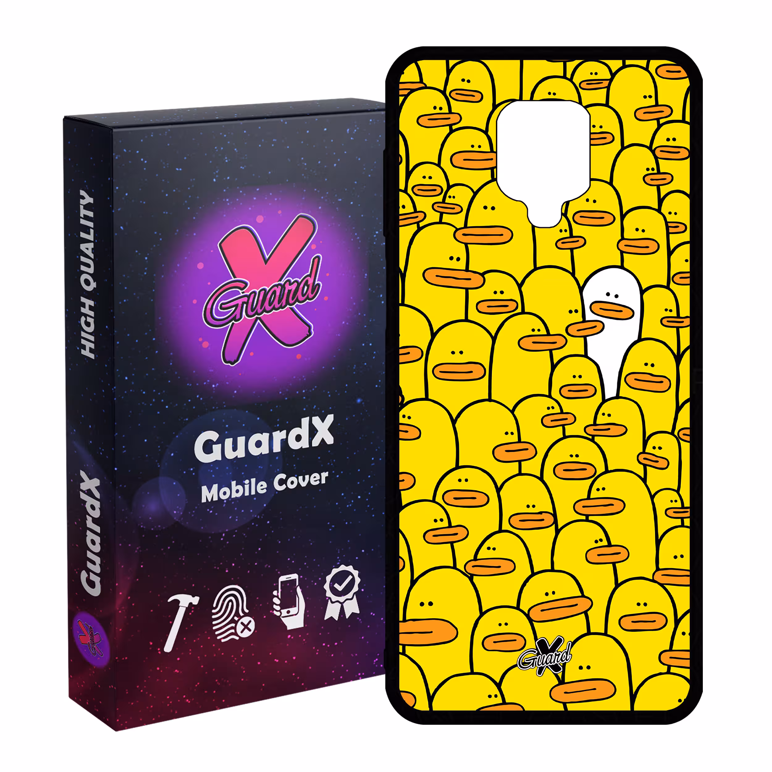 کاور گارد ایکس طرح اردک مدل Glass10361 مناسب برای گوشی موبایل شیائومی Redmi Note 9S / Note 9 Pro / Note 9 Pro Max
