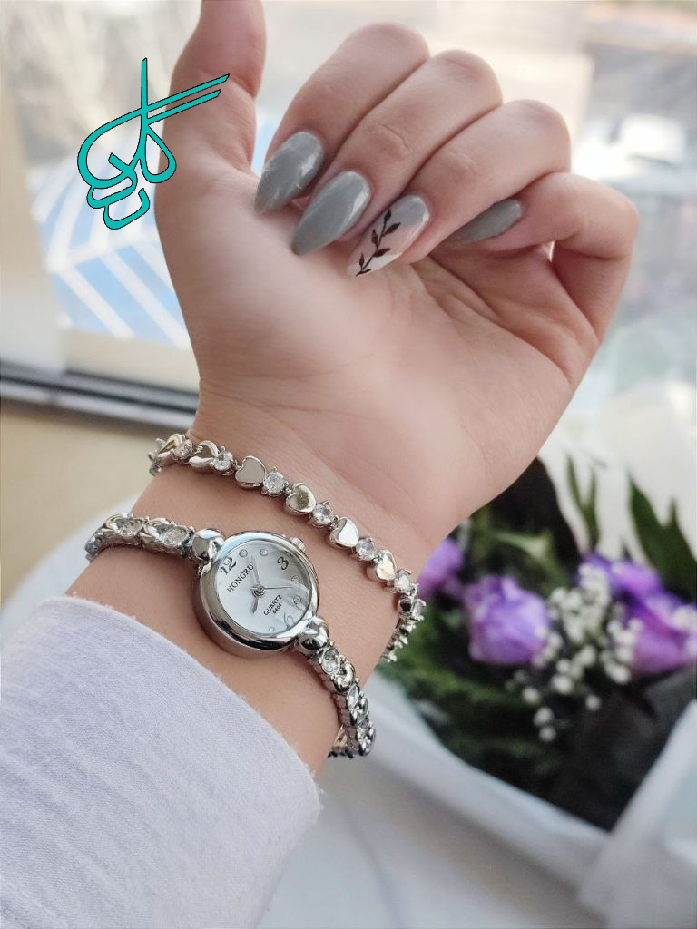 خرید ست ساعت و دستبند استیل زنانه کیفیت عالی رنگ ثابت کد 1815627 - ردگل