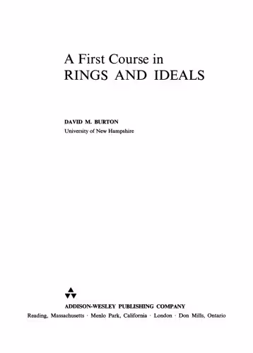 خرید و دانلود نسخه کامل کتاب A First Course in Rings and Ideals