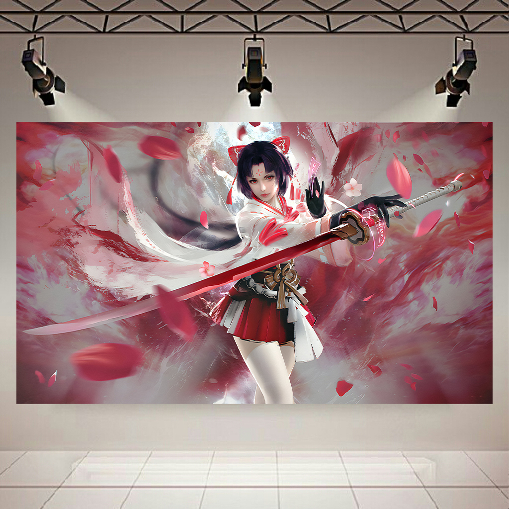 تابلو شاسی طرح انیمه دختر مدل SWORD GIRL کد AR592