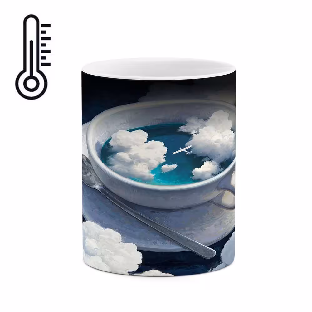 ماگ حرارتی کاکتی طرح چای ابری مدل mgh15426