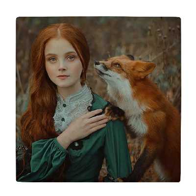 زیر لیوانی  طرح بانو و گرگ کد    5862896_4371