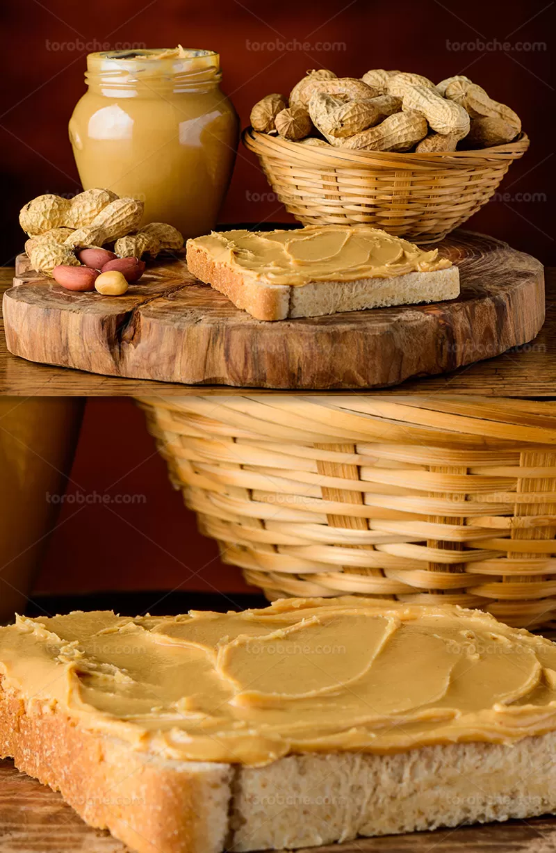 عکس کره بادام زمینی و نان تست | گرافیک با طعم تربچه