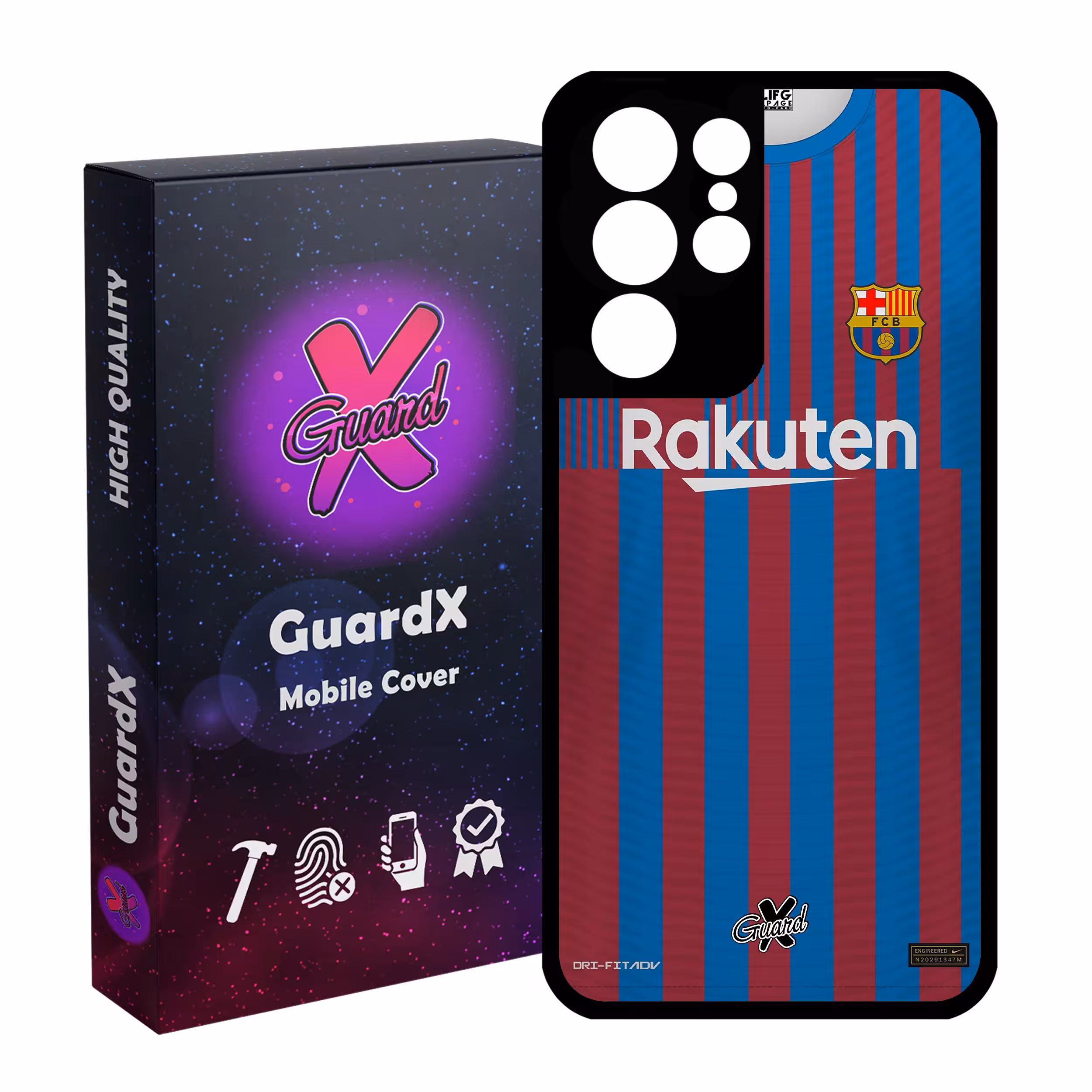 کاور گارد ایکس طرح بارسلونا مدل Glass50359 مناسب برای گوشی موبایل سامسونگ Galaxy S21 Ultra
