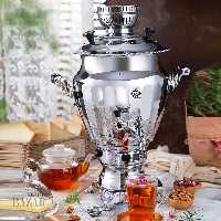 سماور گازسوز عالی نسب مدل نگین سیمین 6 لیتری