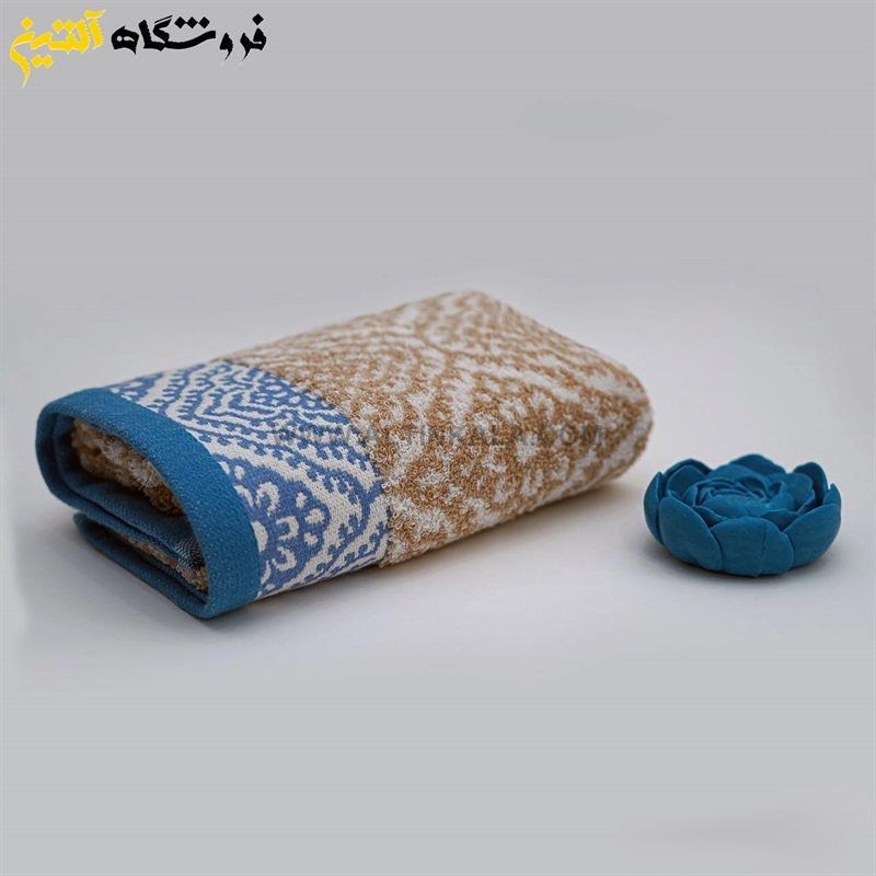 حوله حمامی برق لامع طرح ایپک نسکافه ای سایز 100×165