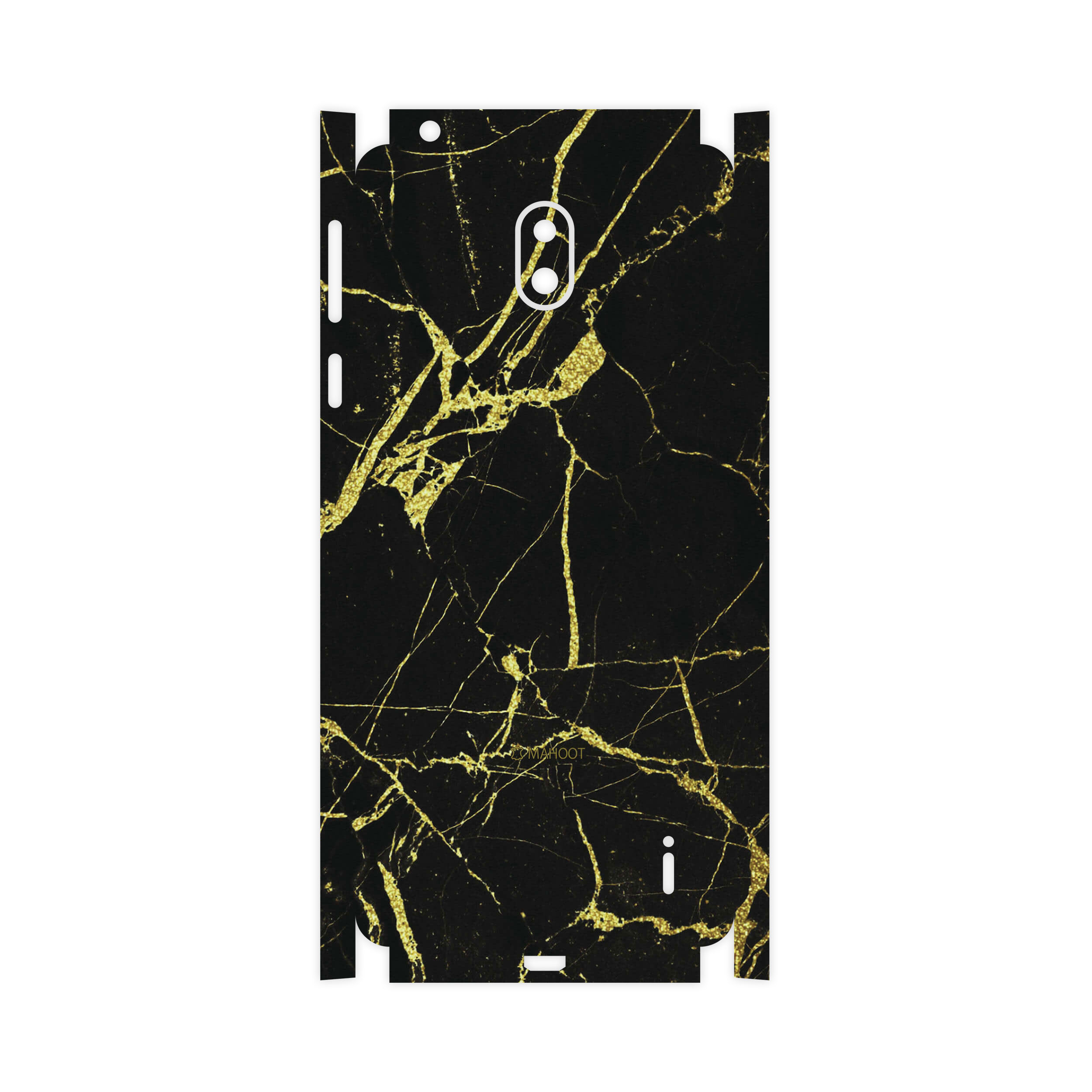 برچسب پوششی ماهوت مدل Graphite-Gold-Marble-FullSkin مناسب برای گوشی موبایل نوکیا 1 Plus