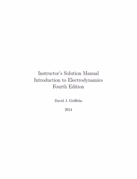خرید و دانلود نسخه کامل کتاب [Solution Manual] Introduction to Electrodynamics (4th Edition) - Pdf