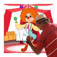 کاردستی نقاشی غول پیکر« دلقک سیرک»