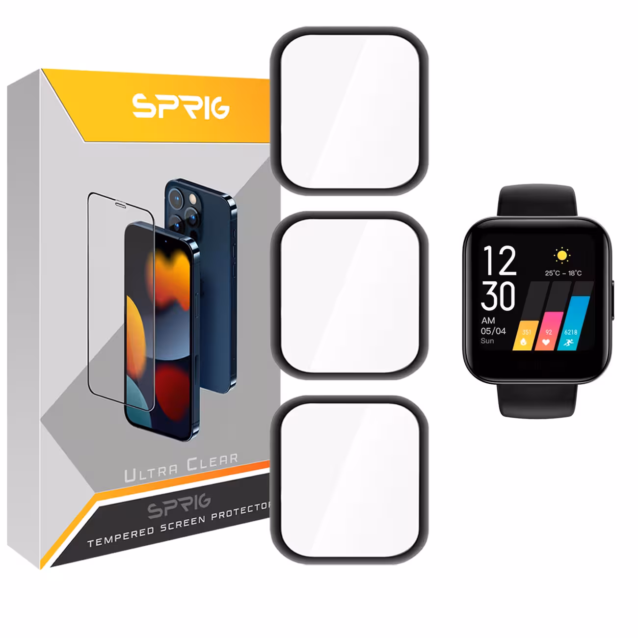محافظ صفحه نمایش نانو اسپریگ مدل SPG مناسب برای ساعت هوشمند شیائومی Realme Watch بسته سه عددی