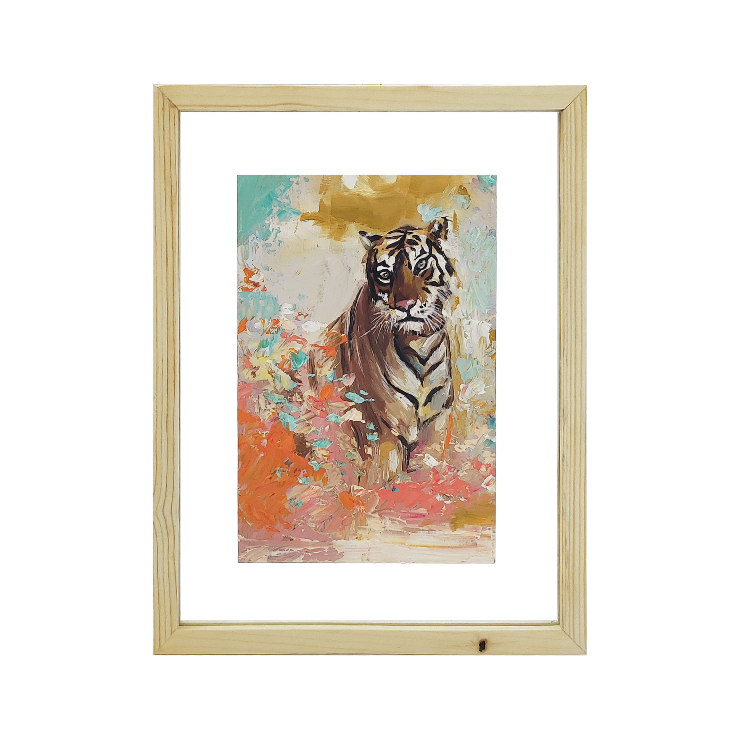 تابلو نقاشی رنگ روغن مدل ببر کد 14