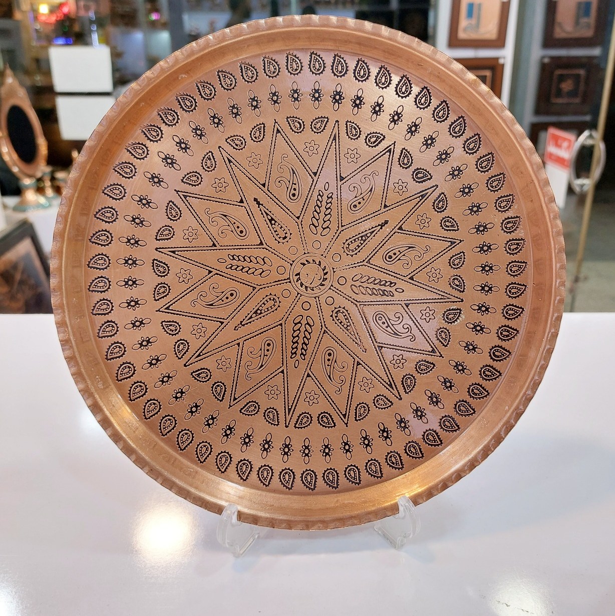 سینی گرد مسی با روکش نانو سایز 5 قطر 24 سانتی متر