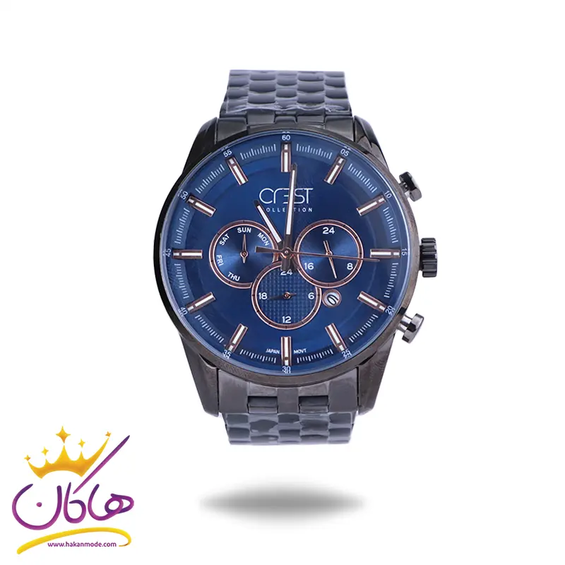 پک ساعت مچی مردانه کرست استیل صفحه آبی 9018/4