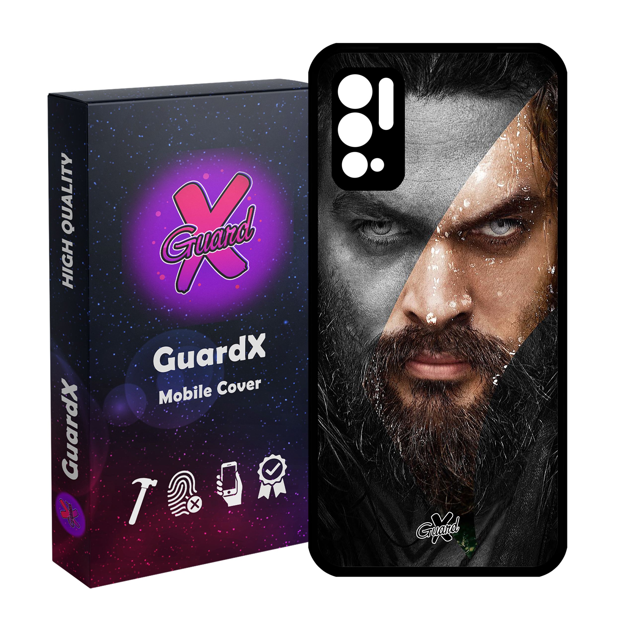 کاور گارد ایکس طرح Aqua Man مدل Glass10362 مناسب برای گوشی موبایل شیائومی Redmi Note 10 5G / Poco M3 Pro